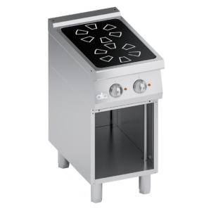 Electric range 2 pyroceram plates + open cabinet