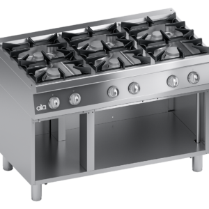 Gas range 6 burners + open cabinet - performance lin