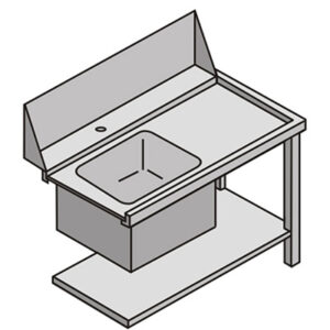 Table with sink right-hand side entry