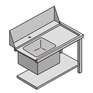 Table with sink left-hand side entry